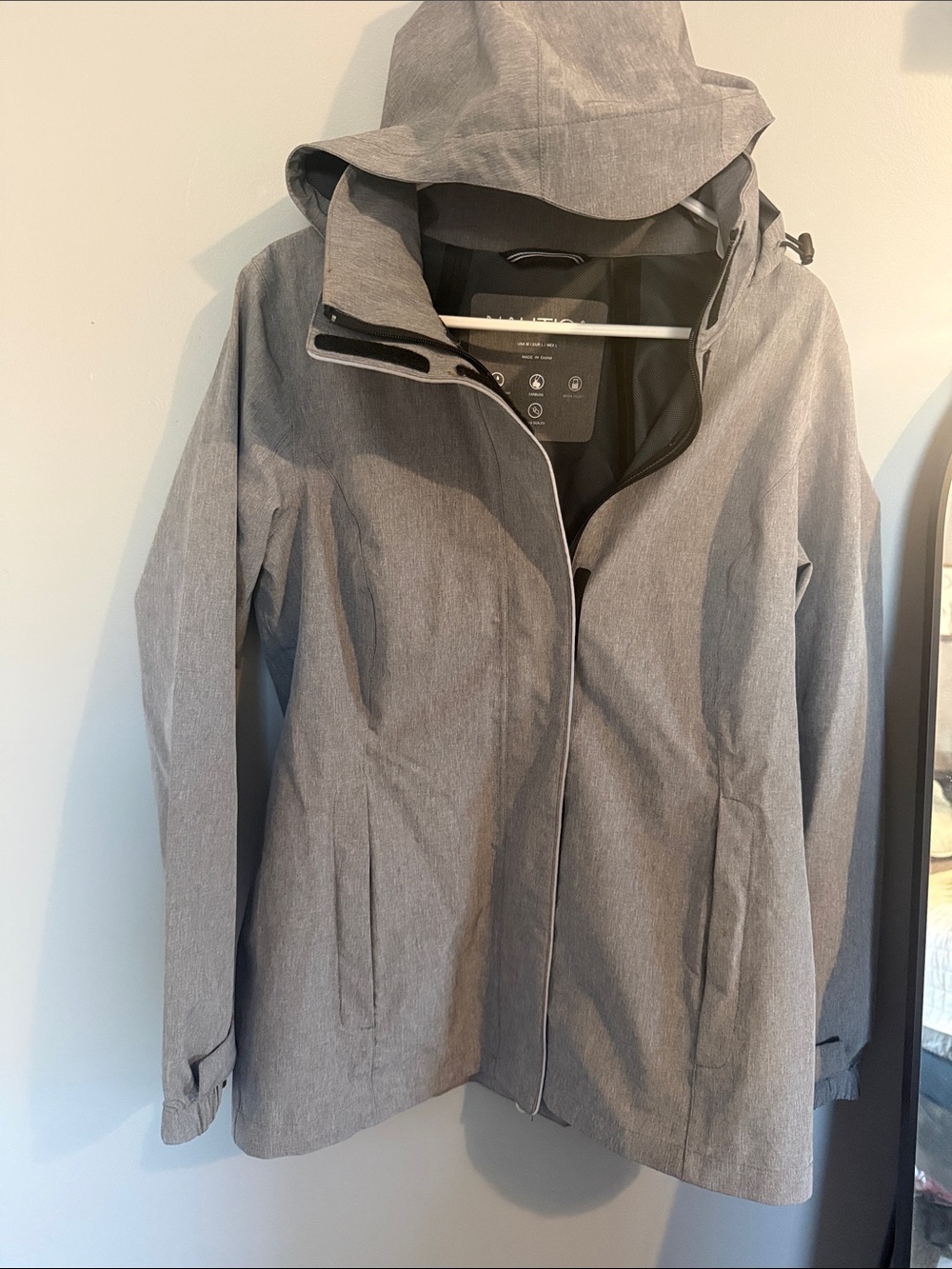 Nautica Women's Gray Hooded Utility Jacket